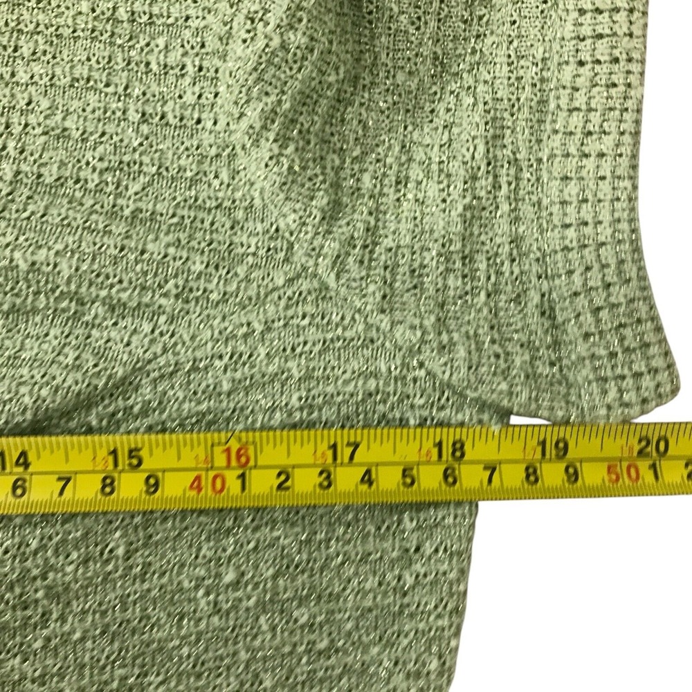 Tannel Green Knitted Button Front Collared Shirt Dress Womens Short Sleeve - Picture 5 of 7